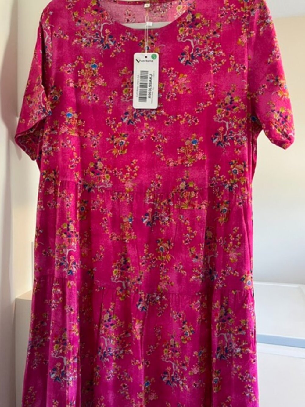 YESNO floral print pink maxi dress.